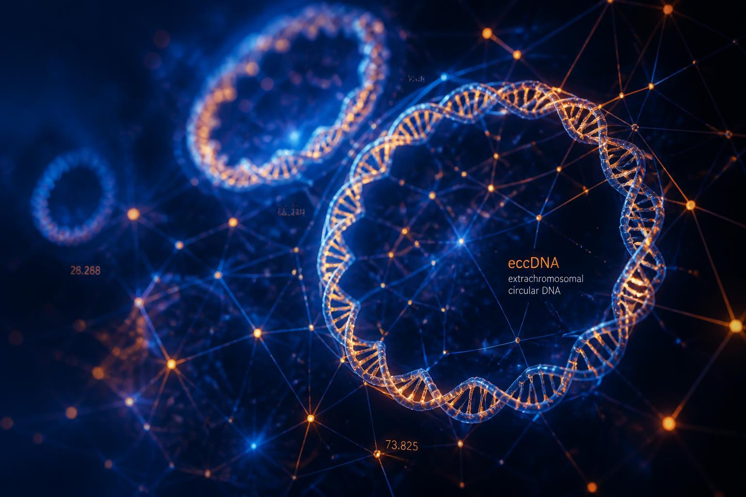 Visualization of extrachromosomal circular DNA and AI network